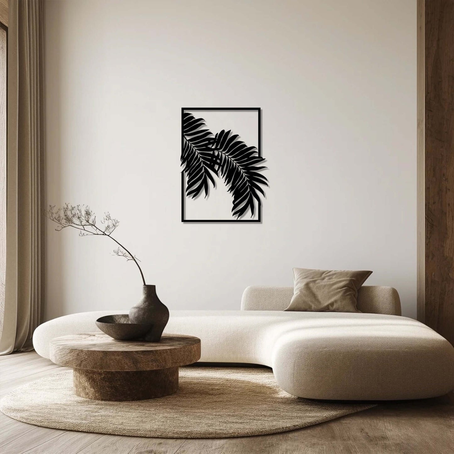 Tropical Palm Leaf Metal Wall Art for Minimalist Home Decor